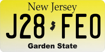 NJ license plate J28FEO