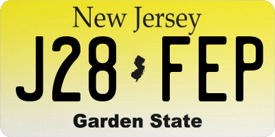 NJ license plate J28FEP