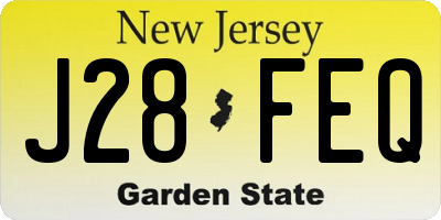 NJ license plate J28FEQ