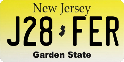 NJ license plate J28FER