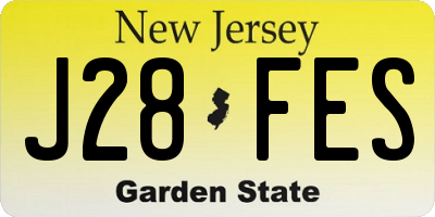 NJ license plate J28FES