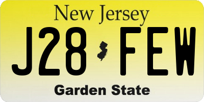 NJ license plate J28FEW