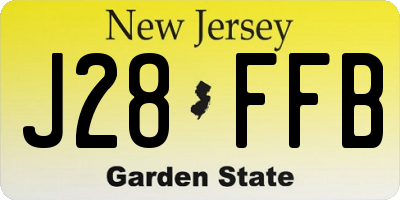 NJ license plate J28FFB