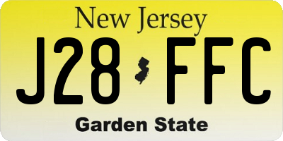 NJ license plate J28FFC