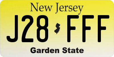 NJ license plate J28FFF