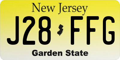 NJ license plate J28FFG