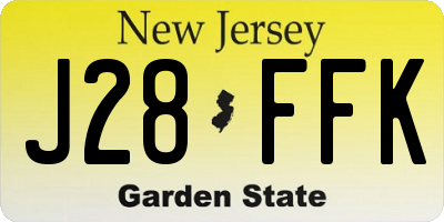 NJ license plate J28FFK