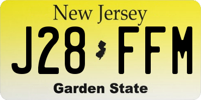 NJ license plate J28FFM