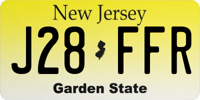 NJ license plate J28FFR