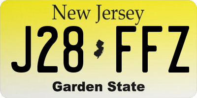 NJ license plate J28FFZ