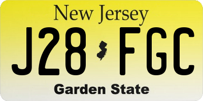 NJ license plate J28FGC
