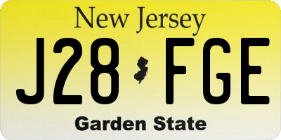 NJ license plate J28FGE
