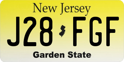 NJ license plate J28FGF