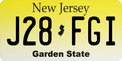 NJ license plate J28FGI