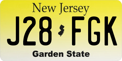 NJ license plate J28FGK