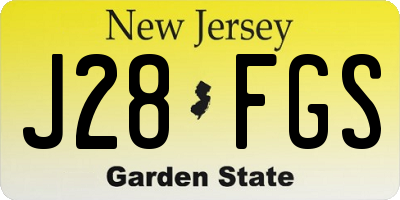 NJ license plate J28FGS