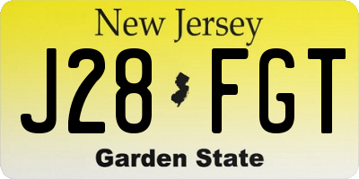 NJ license plate J28FGT