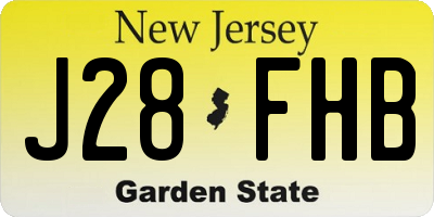 NJ license plate J28FHB