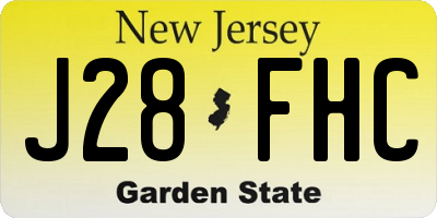 NJ license plate J28FHC