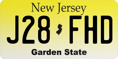 NJ license plate J28FHD