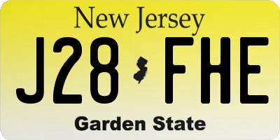 NJ license plate J28FHE