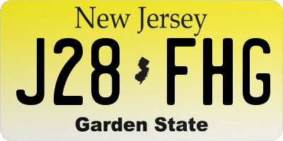 NJ license plate J28FHG