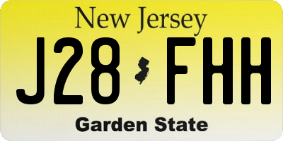 NJ license plate J28FHH