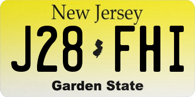 NJ license plate J28FHI