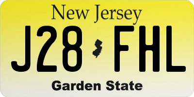 NJ license plate J28FHL