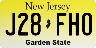 NJ license plate J28FHO