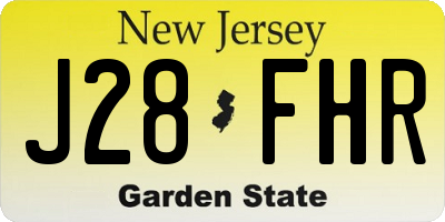 NJ license plate J28FHR