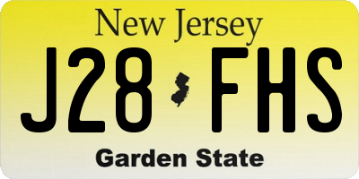 NJ license plate J28FHS