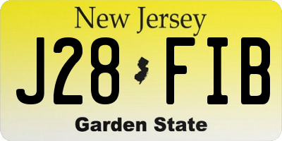 NJ license plate J28FIB