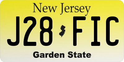 NJ license plate J28FIC