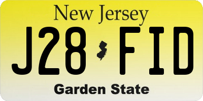 NJ license plate J28FID