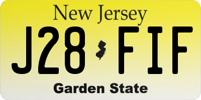 NJ license plate J28FIF