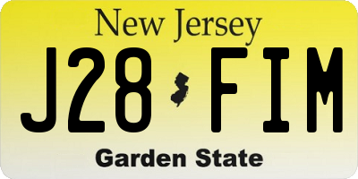 NJ license plate J28FIM