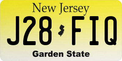 NJ license plate J28FIQ