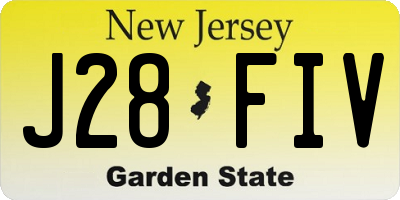 NJ license plate J28FIV