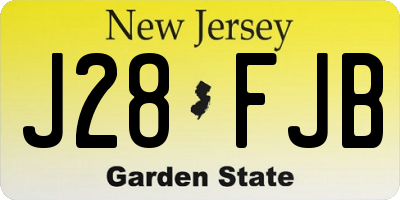 NJ license plate J28FJB