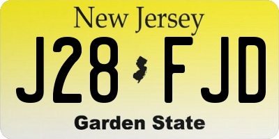NJ license plate J28FJD