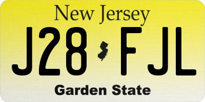 NJ license plate J28FJL