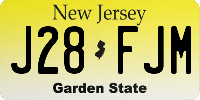 NJ license plate J28FJM