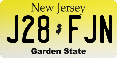 NJ license plate J28FJN