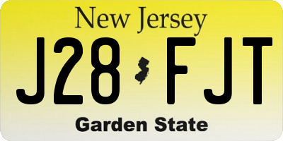 NJ license plate J28FJT