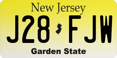 NJ license plate J28FJW