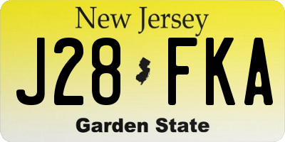 NJ license plate J28FKA