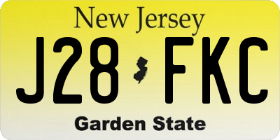 NJ license plate J28FKC