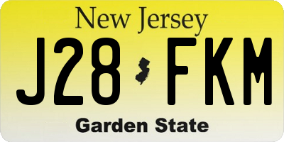 NJ license plate J28FKM