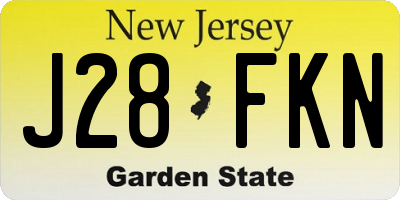 NJ license plate J28FKN